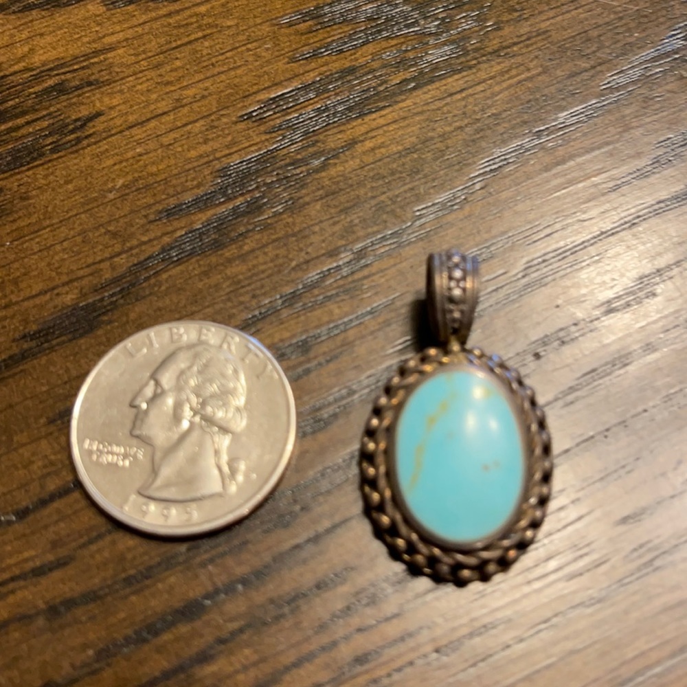 Turquoise sterling silver pendant vintage